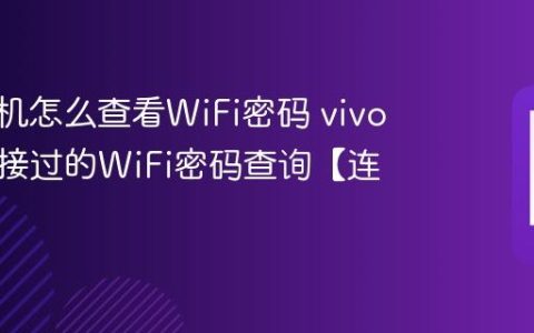 vivo手机怎么查看WiFi密码 vivo手机连接过的WiFi密码查询【连接】
