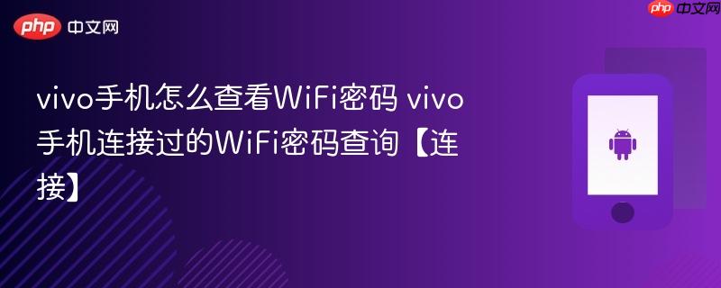 vivo手机怎么查看wifi密码 vivo手机连接过的wifi密码查询【连接】