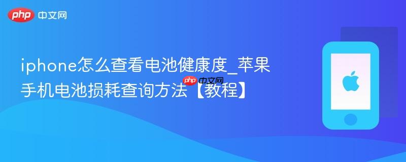 iphone怎么查看电池健康度_苹果手机电池损耗查询方法【教程】