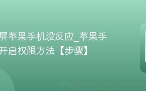 怎么录屏苹果手机没反应?苹果手机录屏开启权限方法【步骤】