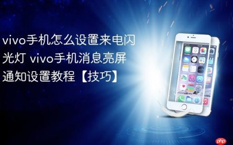 vivo手机怎么设置来电闪光灯 vivo手机消息亮屏通知设置教程【技巧】