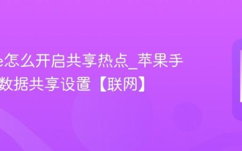 iphone怎么开启共享热点?苹果手机蜂窝数据共享设置【联网】