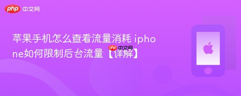 苹果手机怎么查看流量消耗 iphone如何限制后台流量【详解】