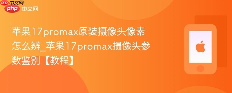 苹果17promax原装摄像头像素怎么辨_苹果17promax摄像头参数鉴别【教程】
