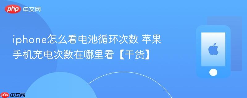 iphone怎么看电池循环次数 苹果手机充电次数在哪里看【干货】