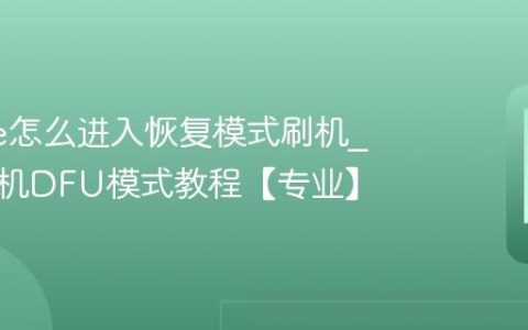 iphone怎么进入恢复模式刷机?苹果手机DFU模式教程【专业】