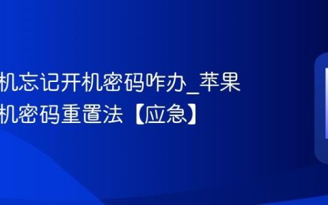 苹果手机忘记开机密码咋办?苹果手机开机密码重置法【应急】
