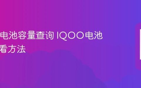 IQOO电池容量查询 IQOO电池容量查看方法