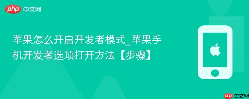 苹果怎么开启开发者模式_苹果手机开发者选项打开方法【步骤】