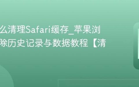 苹果怎么清理Safari缓存?苹果浏览器删除历史记录与数据教程【清理】