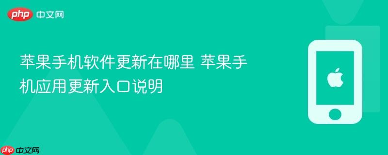 苹果手机软件更新在哪里 苹果手机应用更新入口说明