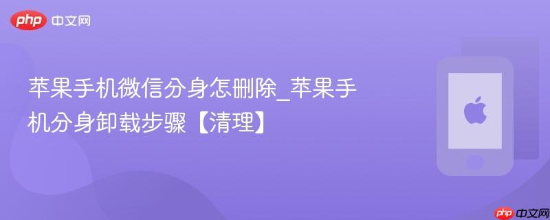 苹果手机微信分身怎删除_苹果手机分身卸载步骤【清理】