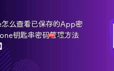iPhone怎么查看已保存的App密码?iPhone钥匙串密码管理方法【查询】