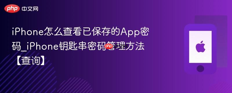 iphone怎么查看已保存的app密码_iphone钥匙串密码管理方法【查询】