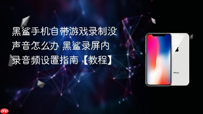 黑鲨手机自带游戏录制没声音怎么办 黑鲨录屏内录音频设置指南【教程】
