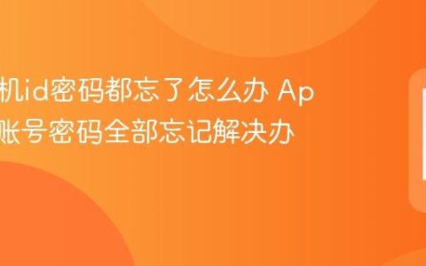苹果手机id密码都忘了怎么办 Apple ID账号密码全部忘记解决办法
