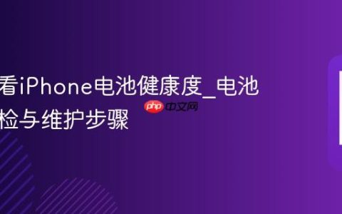 如何查看iPhone电池健康度?电池寿命自检与维护步骤