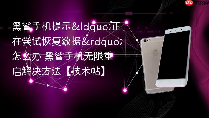 黑鲨手机提示“正在尝试恢复数据”怎么办 黑鲨手机无限重启解决方法【技术帖】
