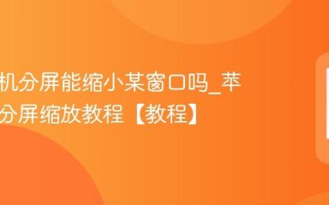 苹果手机分屏能缩小某窗口吗?苹果手机分屏缩放教程【教程】