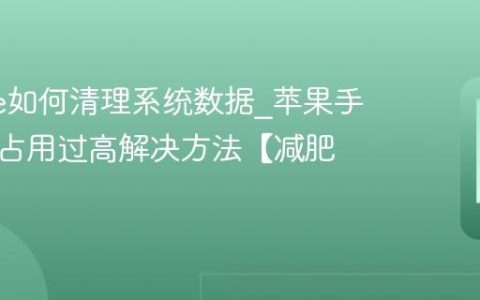 iphone如何清理系统数据?苹果手机系统占用过高解决方法【减肥】