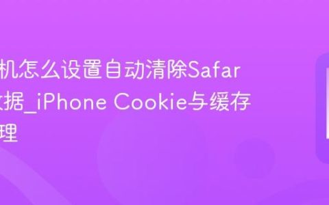 苹果手机怎么设置自动清除Safari网站数据?iPhone Cookie与缓存定期清理