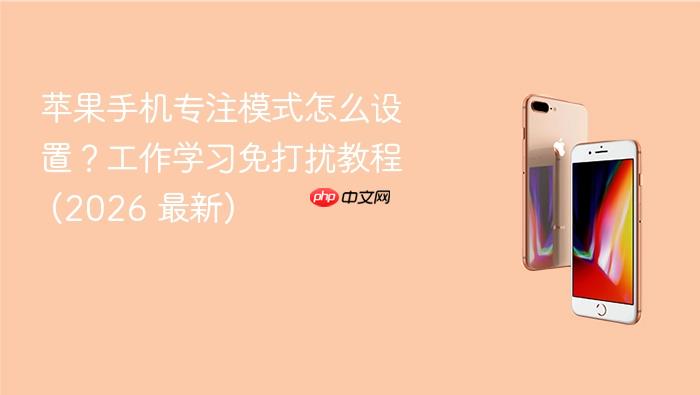 苹果手机专注模式怎么设置？工作学习免打扰教程 (2026 最新)