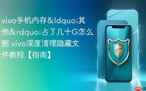 vivo手机内存&ldquo;其他&rdquo;占了几十G怎么删 vivo深度清理隐藏文件教程【指南】