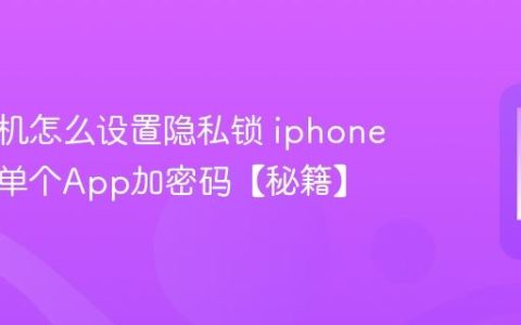 苹果手机怎么设置隐私锁 iphone如何给单个App加密码【秘籍】
