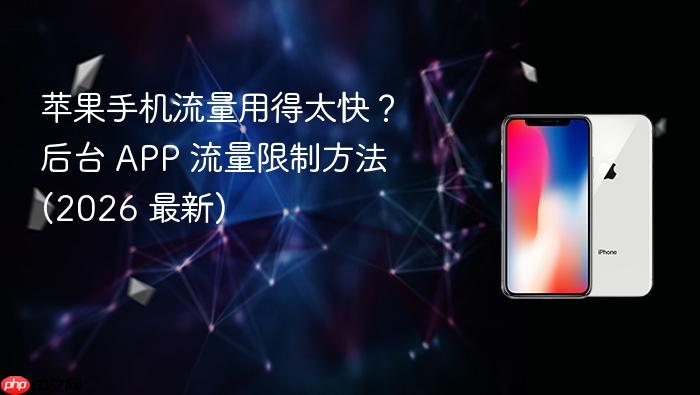 苹果手机流量用得太快？后台 app 流量限制方法 (2026 最新)