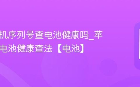 苹果手机序列号查电池健康吗?苹果手机电池健康查法【电池】