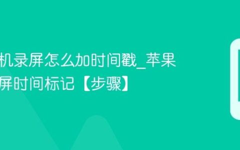 苹果手机录屏怎么加时间戳?苹果手机录屏时间标记【步骤】
