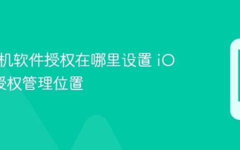 苹果手机软件授权在哪里设置 iOS应用授权管理位置