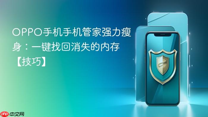 oppo手机手机管家强力瘦身：一键找回消失的内存【技巧】