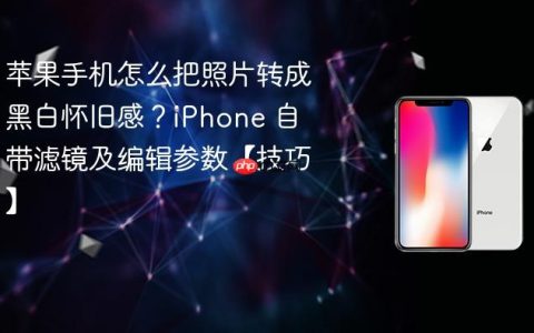 苹果手机怎么把照片转成黑白怀旧感？iPhone 自带滤镜及编辑参数【技巧】
