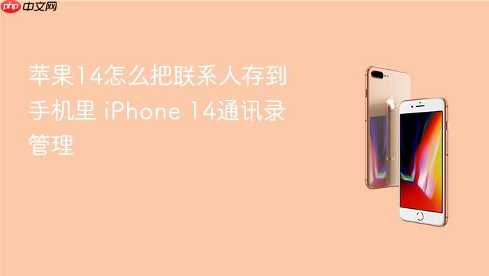 苹果14怎么把联系人存到手机里 iphone 14通讯录管理