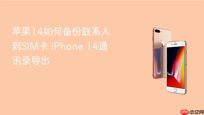 苹果14如何备份联系人到sim卡 iphone 14通讯录导出