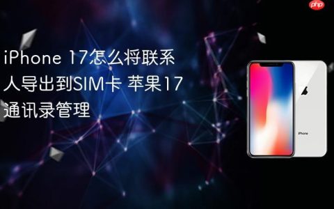 iPhone 17怎么将联系人导出到SIM卡 苹果17通讯录管理