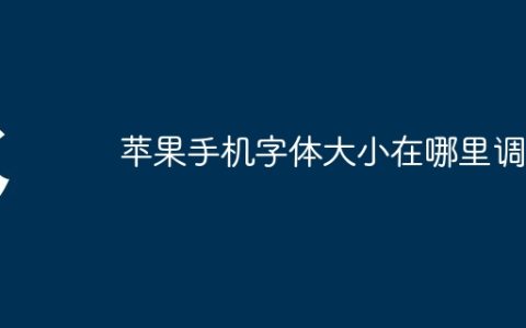 苹果手机字体大小在哪里调整