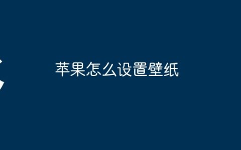苹果怎么设置壁纸