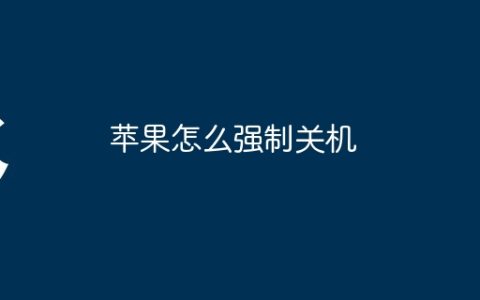 苹果怎么强制关机