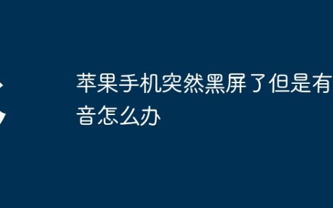 苹果手机突然黑屏了但是有声音怎么办