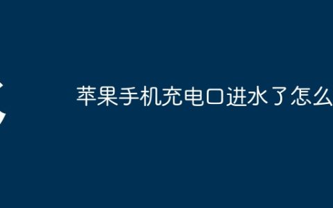 苹果手机充电口进水了怎么办