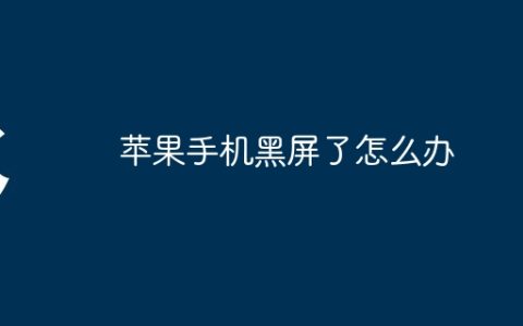 苹果手机黑屏了怎么办