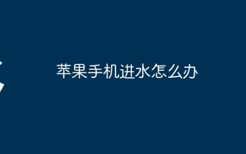 苹果手机进水怎么办