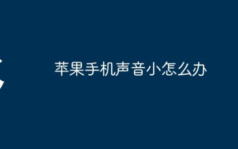 苹果手机声音小怎么办