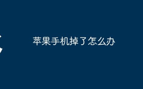 苹果手机掉了怎么办