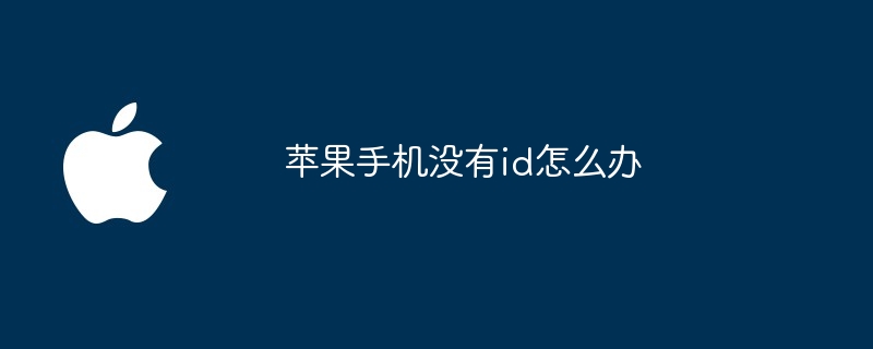 苹果手机没有id怎么办
