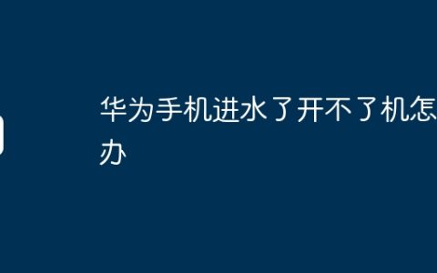 华为手机进水了开不了机怎么办