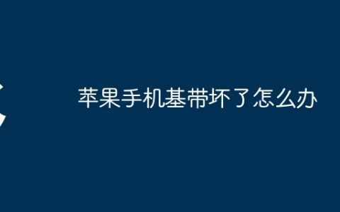 苹果手机基带坏了怎么办