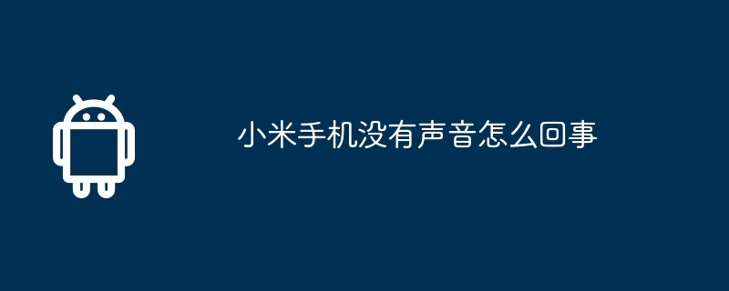 小米手机没有声音怎么回事